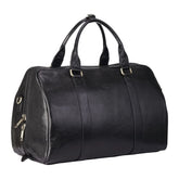 Black Vintage Leather Holdall With Detachable Shoulder Strap